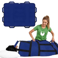 Positioning Bed Pad with 8 Reinforced Padded Handles - Washable Transfer Shee...