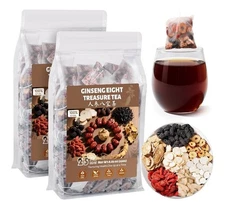 2 Pack Goji Berries Ginseng eight treasure Kidney Tea cleanse Detox&Repair 50PSC