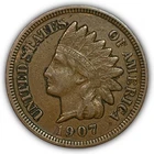 1907 Indian Head Cent Choice Extremely Fine XF+ Coin #27930