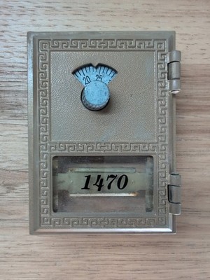 Antique Salsbury Brass PO Post Office Box Door Hinged Frame Combination Lock