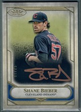 Shane Bieber 2021 Topps Tier One Talent Bronze Autograph Auto #T1TA-SB #d/25