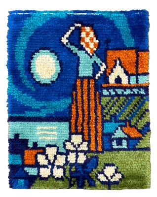 Vintage Swedish Scandinavian Shaggy Rug Soft Plush Rya Rug 60x49 cm