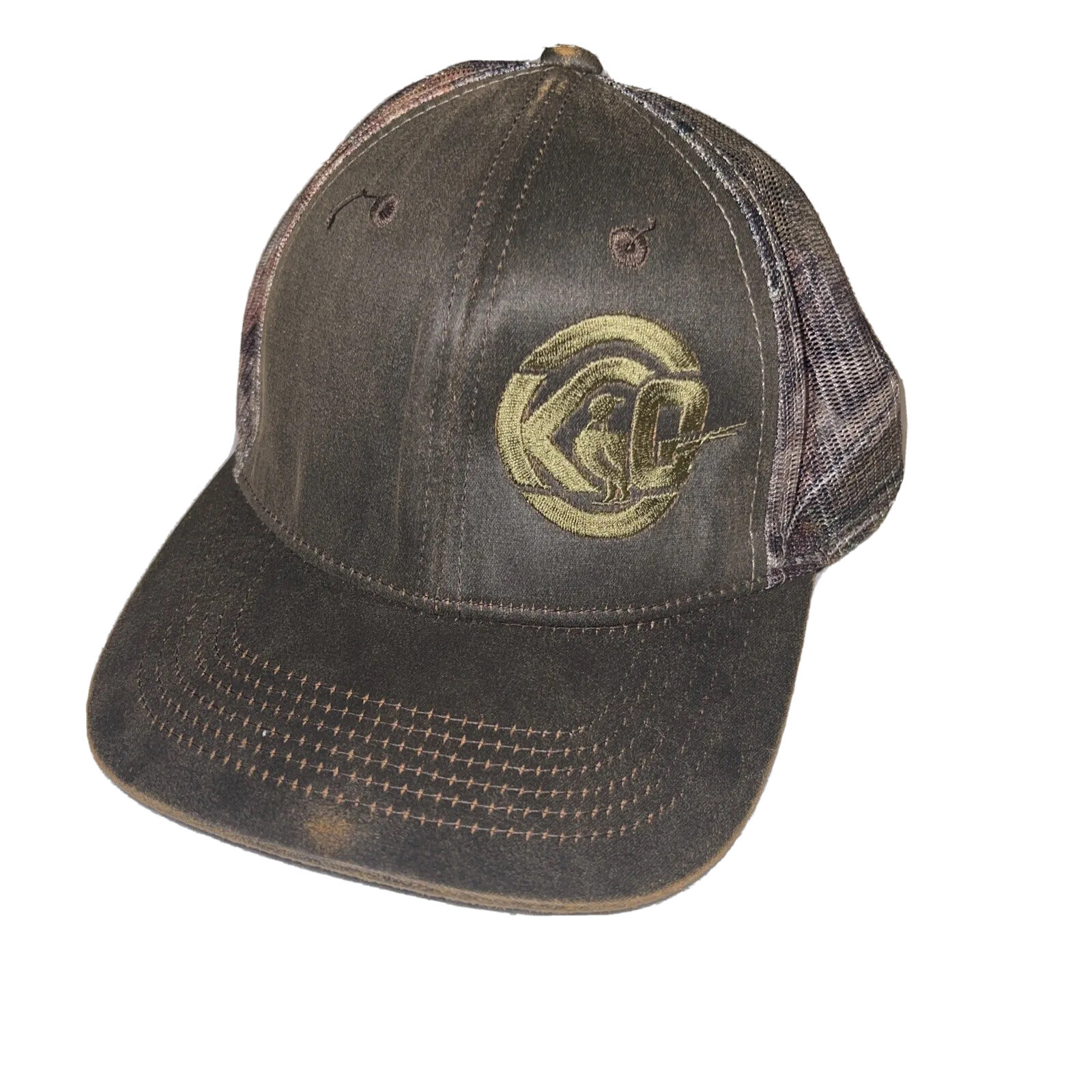 Camo Hunting Cap with Green Strap Back Mens Adjustable Outdoor Hat