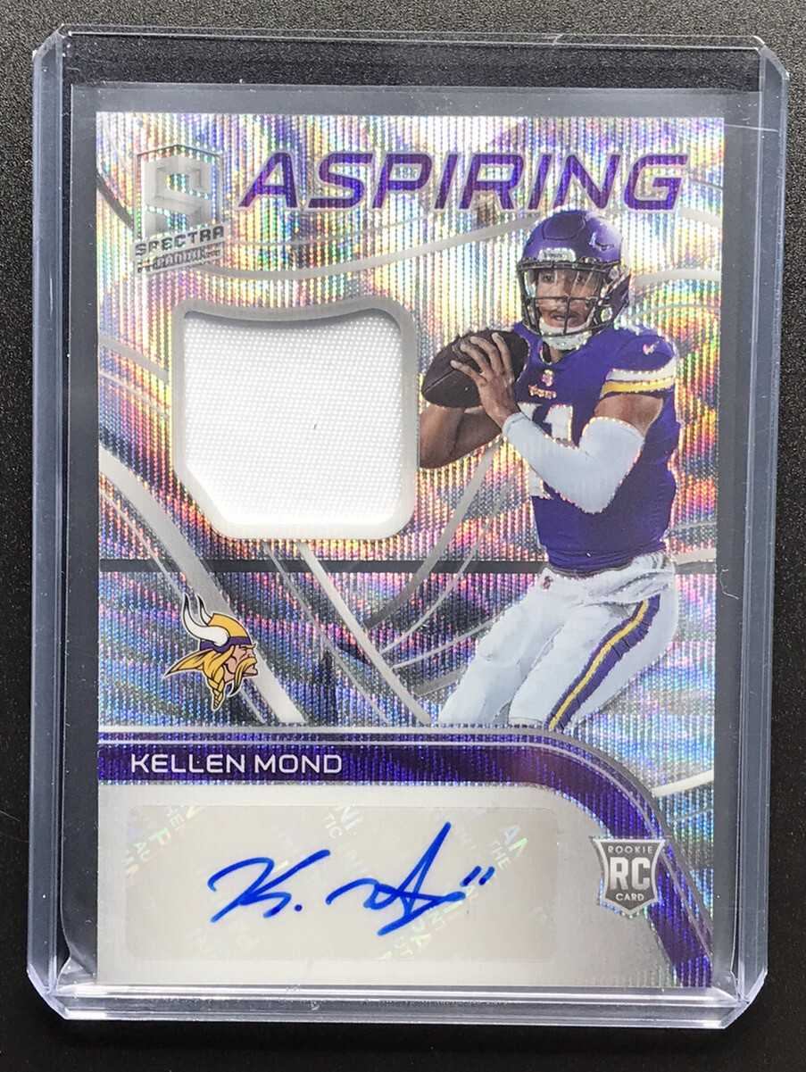 2021 Spectra Kellen Mond Aspiring Rookie Patch Auto Silver Wave FOTL SP 13/25 RC