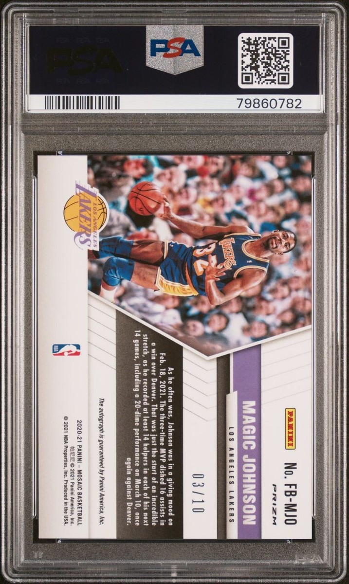 2020 Panini Mosaic Fast Break GOLD AUTO /10 MAGIC JOHNSON