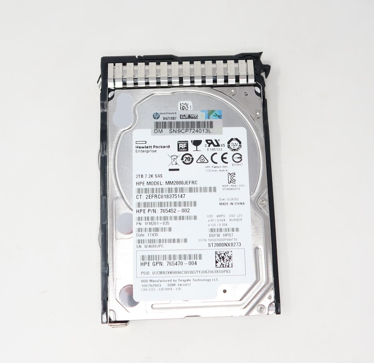 765873-001 765466-B21 HPE 2TB 7200RPM 12Gbps 2.5