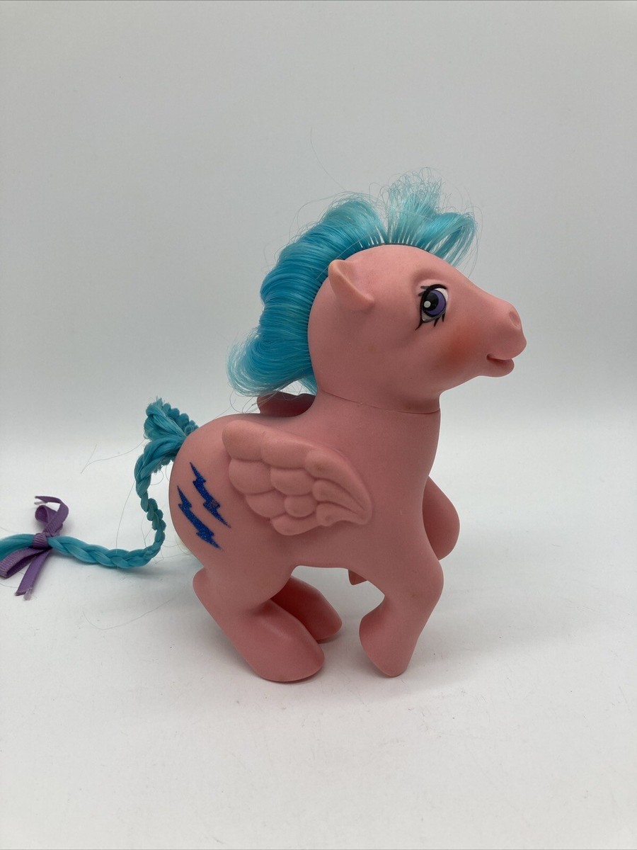 Vintage 1980's G1 My Little Pony Pink Firefly Pegasus W/ Ribbon