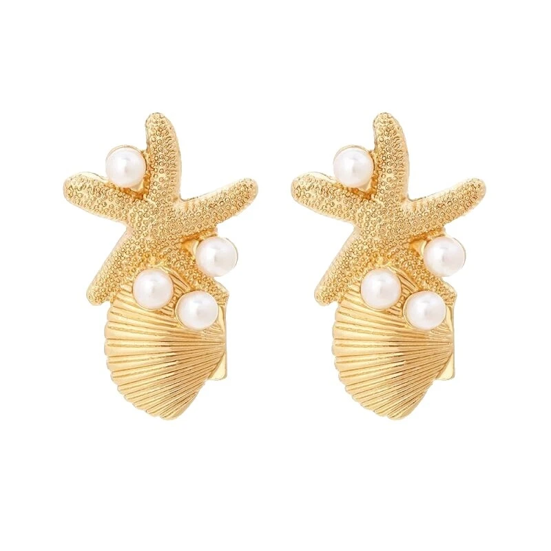 Shell amor Stud Pendientes de Moda