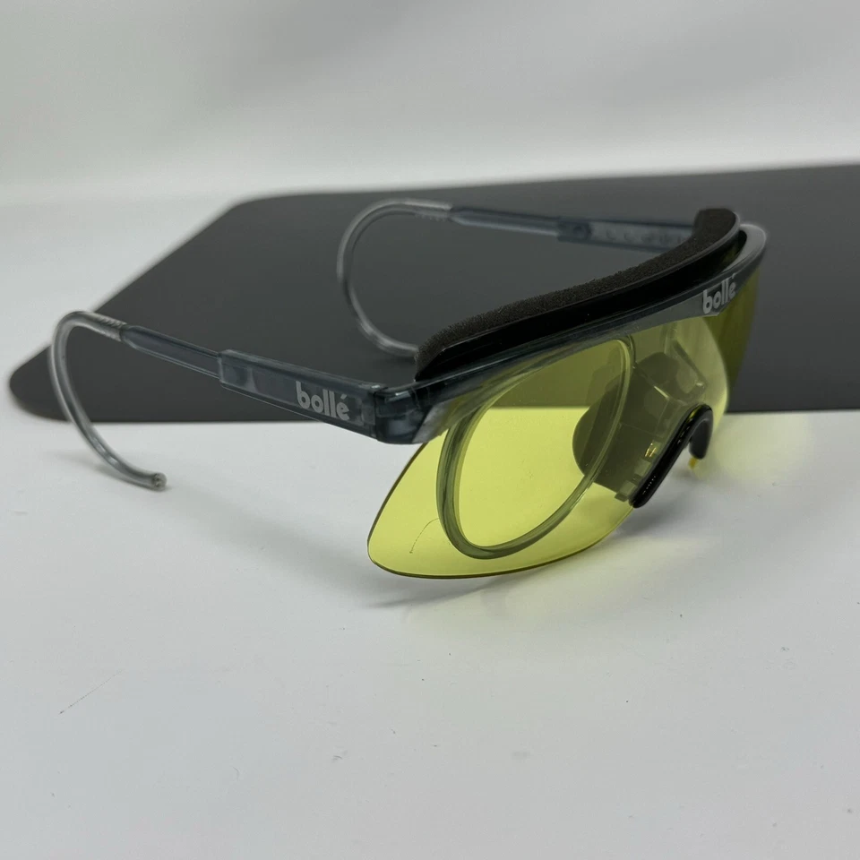 Gafas de sol Bolle 13E2 cristal marco negro lente amarilla Francia y clip para gafas Foto 3 de 4