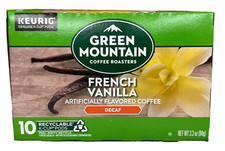 Green Mountain French Vanilla DECAF Coffee Keurig K Cups 10 ct 3.3 oz