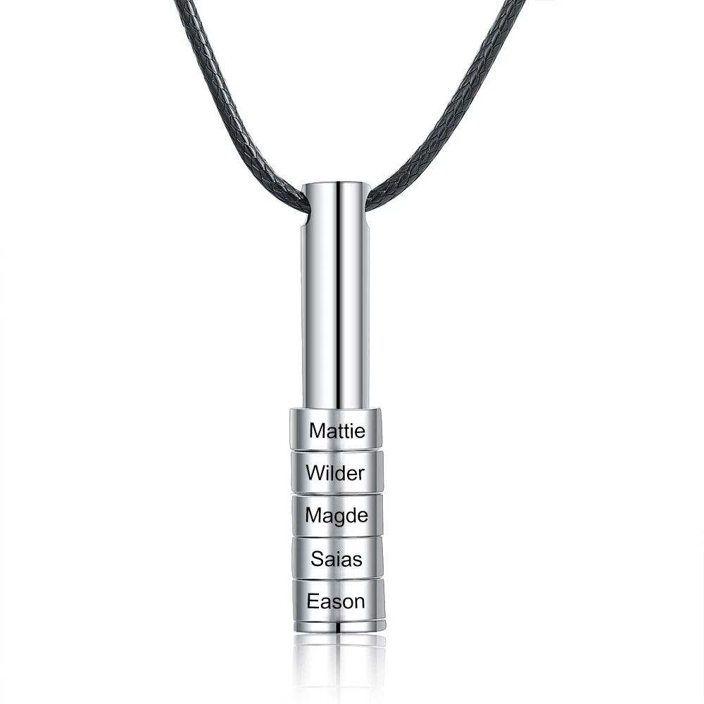 Mens necklace with shop kids names