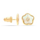 Of Pearl Cz Stud Earring for Women 925 Sterling Silver 18K Gold Plated Mother