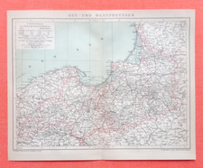 Ostpreussen und Westpreussen Deutsches Reich Landkarte von 1896 Königsberg