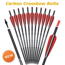 12pcs 20inch Crossbow Bolts Carbon Arrows With 4" vane 8.8mm Shaft Shooting USA