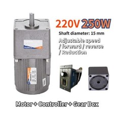 250W 5-470 RPM New Electric AC Gear Motor Reversible Variable Speed Controller
