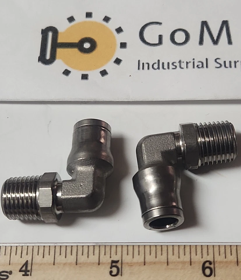Stainles PTC 5/16" x 1/4" Mnpt Elbow 90  connector fitting Legris  3 Pack - Image 2 of 4