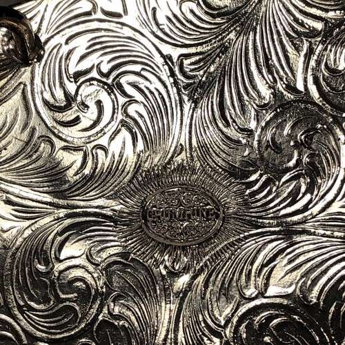 Crumrine Oval Gold Flying Eagle Buckle Silver Flower Filigree Bronze Nice - Picture 7 of 12