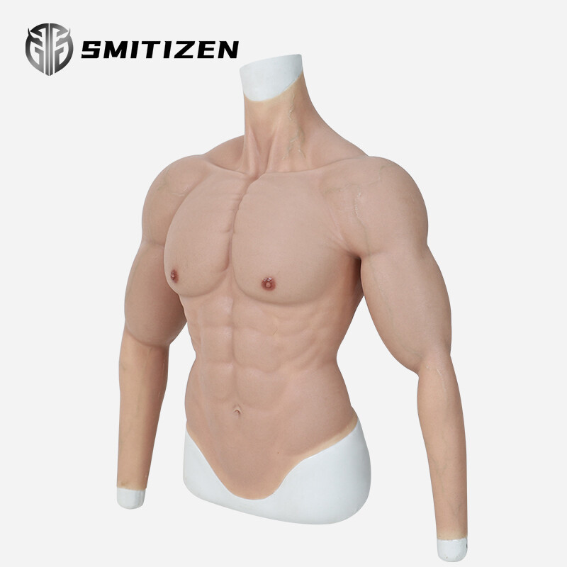 Smitizen Silicone Upper Muscle Suit with Fake Chest for Halloween Party Cosplay image 3