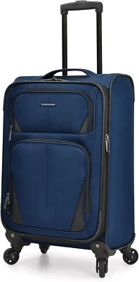 US TRAVELER U.S. Traveler Aviron Bay 22" Softside Expandable Spinner Luggage Carry On Navy