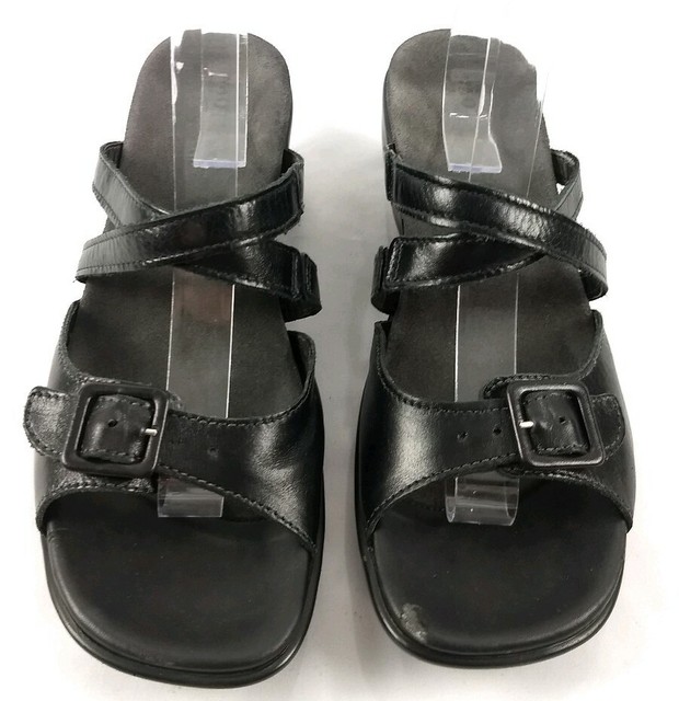 Ladies Naot Black Leather Sandals Size 41 | eBay