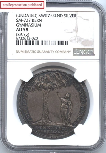 Switzerland Silver Medal N.D.(C.1825) Gymnasium NGC-AU58