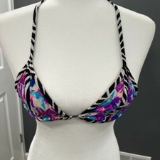 Pink Victoria  s Secret Floral Zebra Bikini Top XS C2