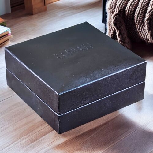 Barneys New York Jewelry Gift Box Black Leatherette Velvet Padded For Necklace - Picture 2 of 4