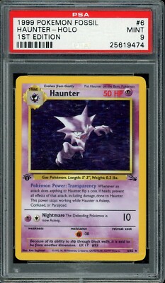 1999 Pokemon Fossil 1st Edition #6 Haunter Holo PSA 9 | eBay UK