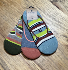 Sperry Womens No Show Liner Socks 3 Pairs Size 5-10 Multicolor New