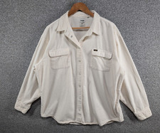 Wrangler White Corduroy Pearl Snap Organic Women's Over Shirt Jacket Xxl