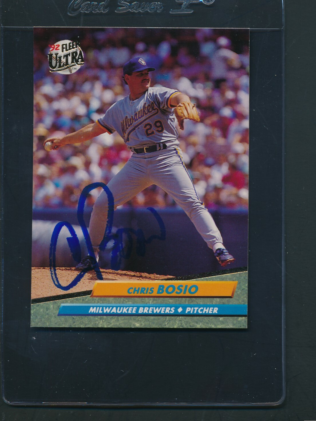 1992 Fleer Ultra #379 Chris Bosio Brewers Signed Auto *C5628
