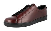 Prada Leder Downtown Sneaker - 4E3286 - Bordeaux Schwarz - Neu - 9 43