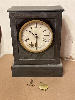 Scarce Antique Chauncey Jerome Stencil Front Cottage Clock Upside Down ...