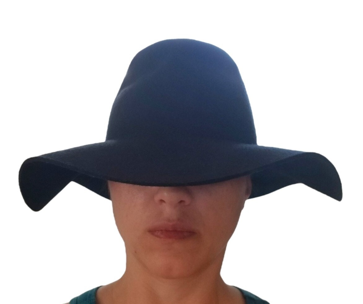 Madewell Biltmore 100% Wool Felt Fedora Hat Size M/L Floppy  display picture 1