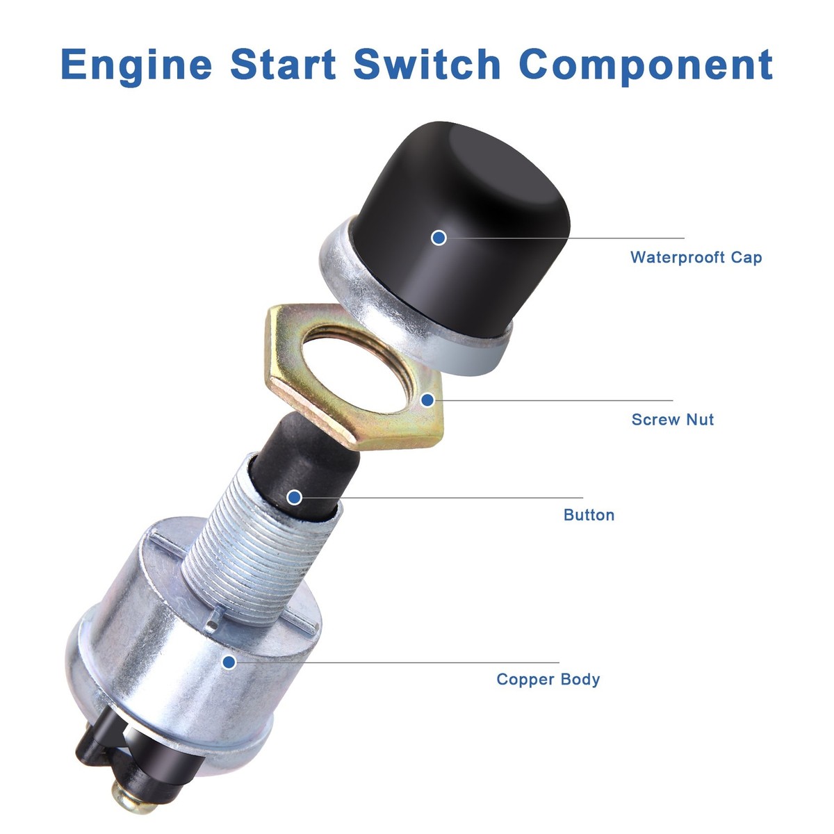 12 V Momentary Switch 50A 12V DC Momentary Push Button Starter Ignition ...