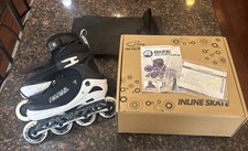 Papaison Black Inline Skate Roller Blades Size L Kids/Men 5-7.5 Women 6-9 w/Box