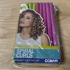 Conair SPIRAL CURLS Flexible Rollers Set of 18 Soft Hair Curlers Bendable 959