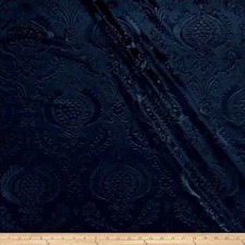 Navy Brocade Damask Velvet - Custom Tablecloths, Machine Washable