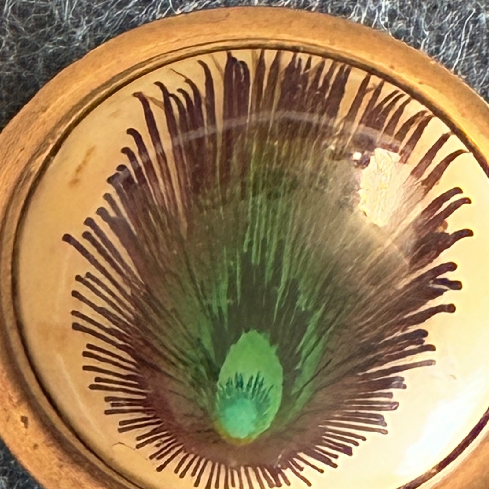 Vintage Peacock Feather Statement Ring Adjustable - image 12