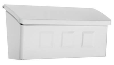 Wall Mount Mailbox, Galvanized Steel, White, Small Capacity - Roof Lifts