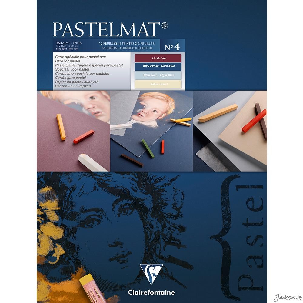 Clairefontaine Pastelmat Pad Velvety Card 18x24cm 360gsm 12 Sheets Pastels Mi...