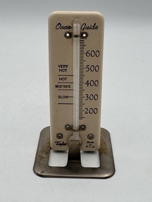 1950's Taylor Oven Guide Thermometer 200-600 Degrees Enamel Kitchen Decor