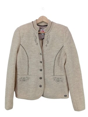 SPIETH & WENSKY Woll-Blazer Damen Blazer Gr. DE 38 wollweiß Casual-Look