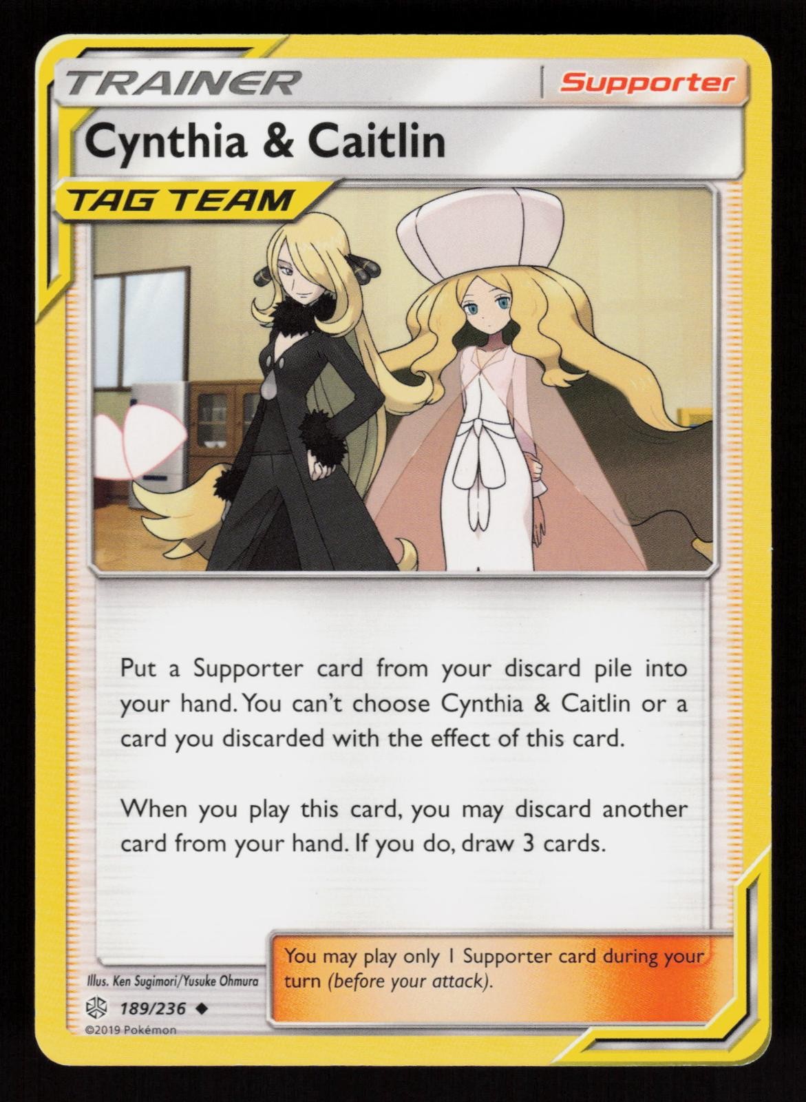 Cynthia & Caitlin 189/236 Uncommon Cosmic Eclipse Pokemon Lightly Played