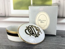Vintage NOS Christian Dior Trinket Box Monogram Black Gold Made in Japan IOB