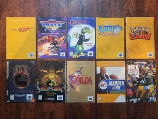 N64 Game Manual Lot Of 10. Pokemon Kirby 64 Zelda: Ocarina Goldeneye 007