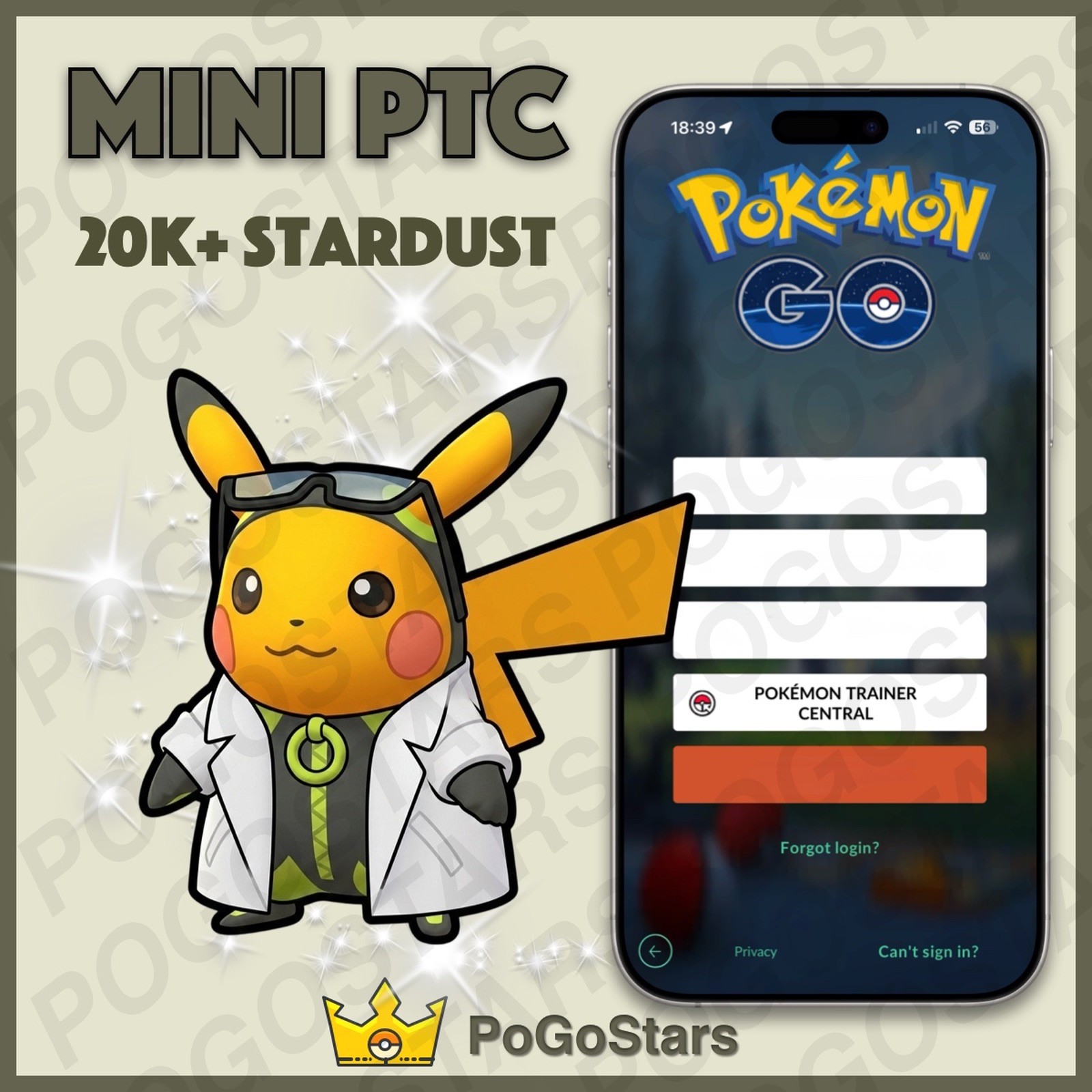 Pokémon PTC Go - Shiny Professor Willow's Assistant Pikachu✨Read Description✨