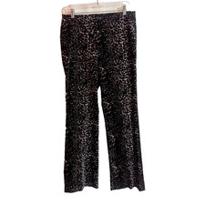 Karen Kane Multi Animal Print Velour Bootcut Pants Size 10 H1 Grunge Goth Punk