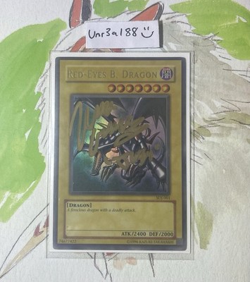 Yugioh Red-Eyes B. Dragon SDJ-001 Ultra Rare - Gold Signed Wayne Grayson MP Rare