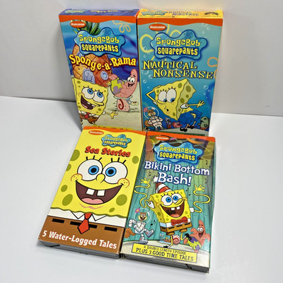 Spongebob Squarepants VHS Lot Of 4 Nickelodeon Video Tapes Cartoon Episodes